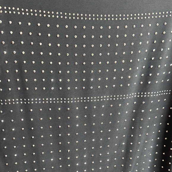EUC Cache Blong Black Silver Studded Long Sleeve Top, M - Picture 4 of 10